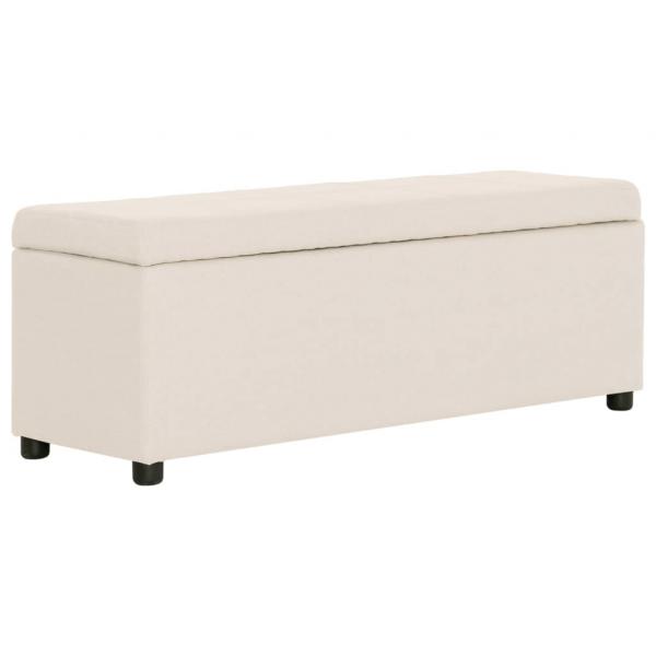 ARDEBO.de - Bank mit Staufach 116 cm Creme Polyester