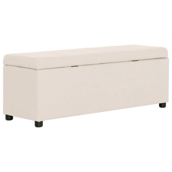 Bank mit Staufach 116 cm Creme Polyester