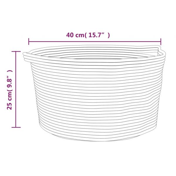 Aufbewahrungskorb Grau und Weiß Ø40x25 cm Baumwolle