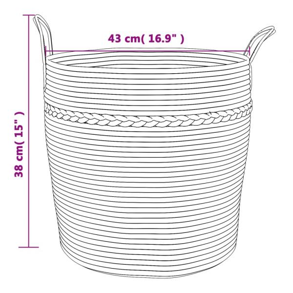 Aufbewahrungskorb Braun und Weiß Ø43x38 cm Baumwolle