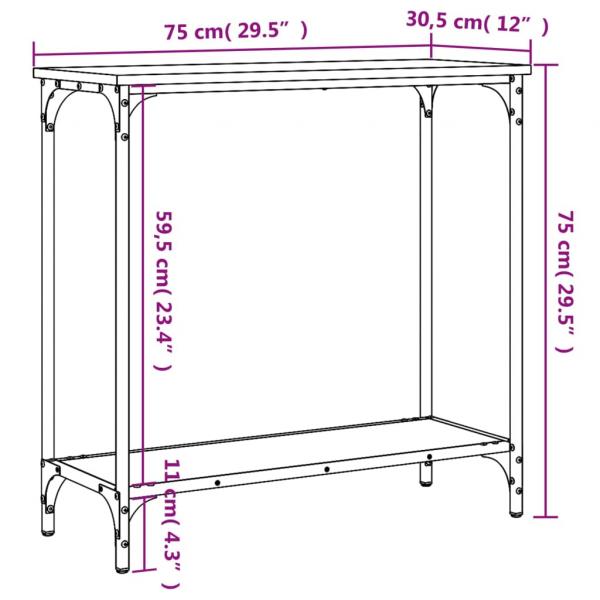 Konsolentisch Grau Sonoma 75x30,5x75 cm Holzwerkstoff