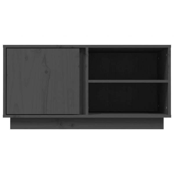 TV-Schrank Grau 80x35x40,5 cm Massivholz Kiefer