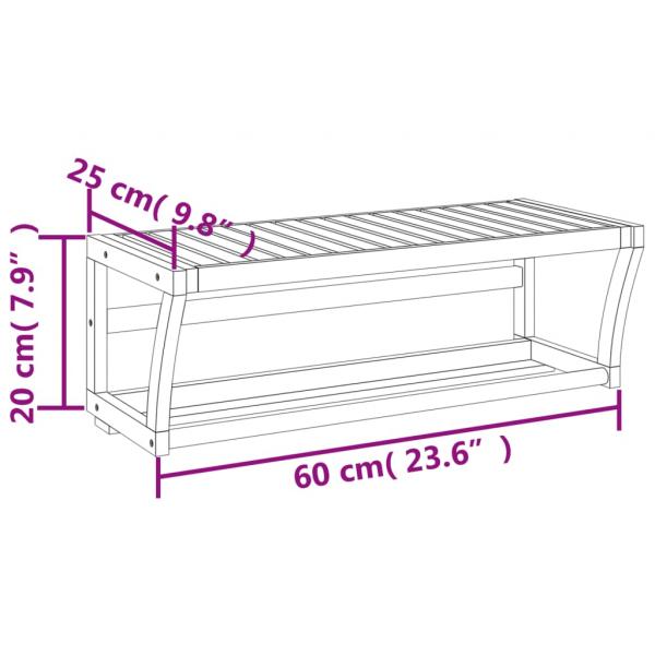 Handtuchregal Wandmontage 60x25x20 cm Bambus