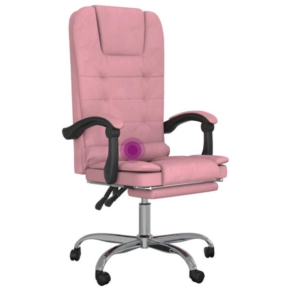 Bürostuhl mit Massagefunktion Rosa Samt