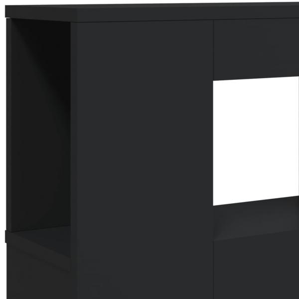 LED-Kopfteil Schwarz 220x18,5x103,5 cm Holzwerkstoff