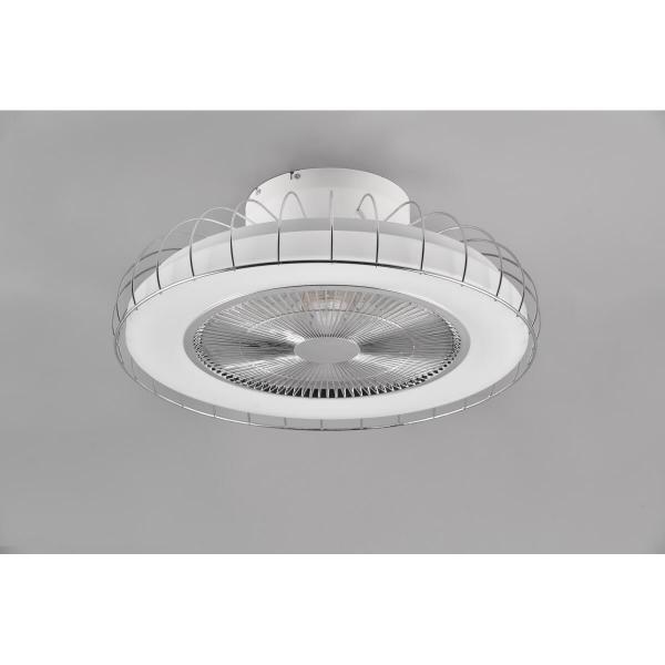 ARDEBO.de Reality SANDFJORD LED Deckenleuchte mit Ventilator, 1x SMD, 30W, 1x 3420lm, 2700 - 6500K, chrom (R64122106)