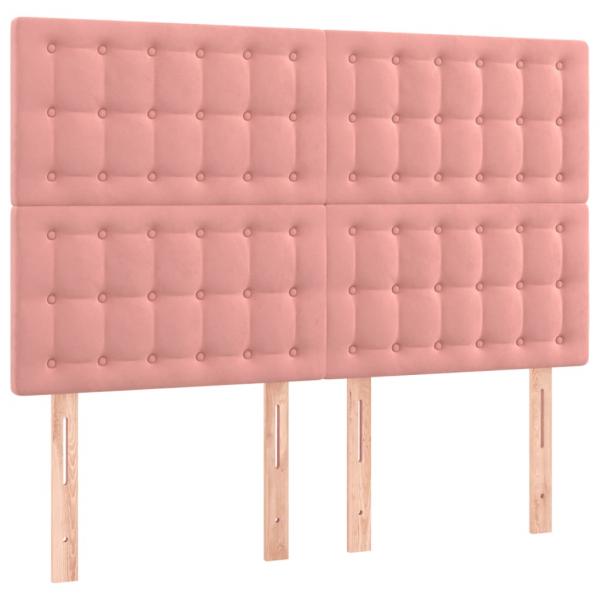 Boxspringbett mit Matratze Rosa 140x190 cm Samt