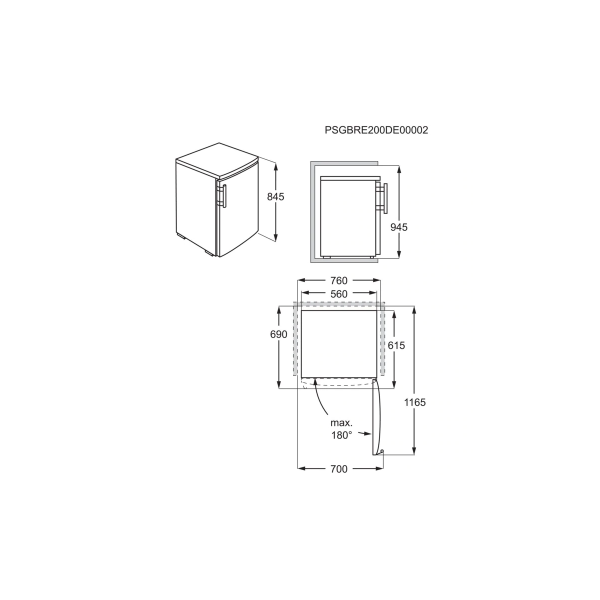 AEG Arctis ATB48E1AW Tisch-Gefrierschrank, 56cm breit, 81l, OptiSpace, Frostmatic