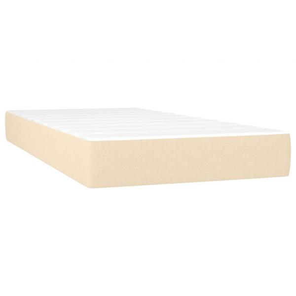 Boxspringbett mit Matratze & LED Creme 90x200 cm Stoff 