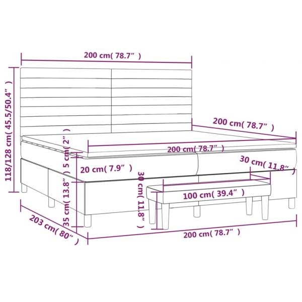 Boxspringbett mit Matratze Rosa 200x200 cm Samt