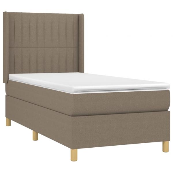 Boxspringbett mit Matratze & LED Taupe 100x200 cm Stoff 