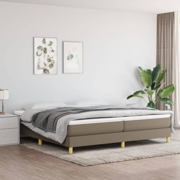 ARDEBO.de - Boxspringbett mit Matratze Taupe 200x200 cm Stoff