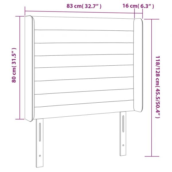 LED Kopfteil Rosa 83x16x118/128 cm Samt