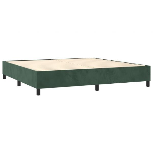 Boxspringbett mit Matratze Dunkelgrün 200x200 cm Samt