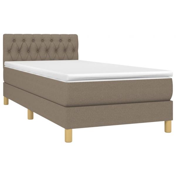 Boxspringbett mit Matratze & LED Taupe 100x200 cm Stoff 