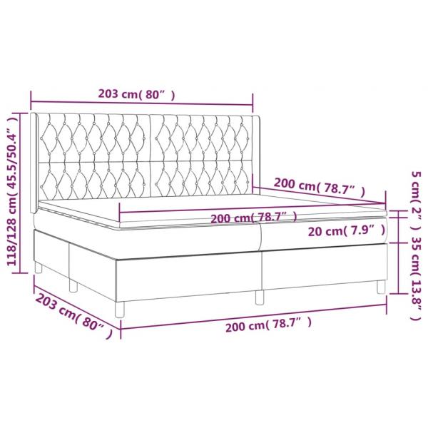 Boxspringbett mit Matratze Taupe 200x200 cm Stoff