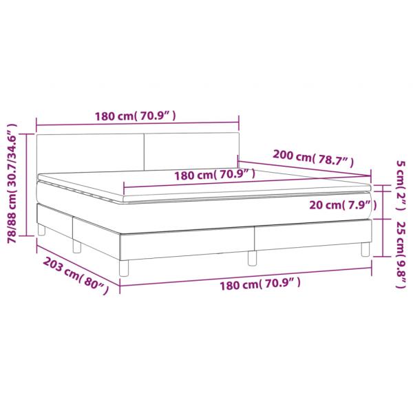 Boxspringbett mit Matratze Dunkelbraun 180x200 cm Stoff