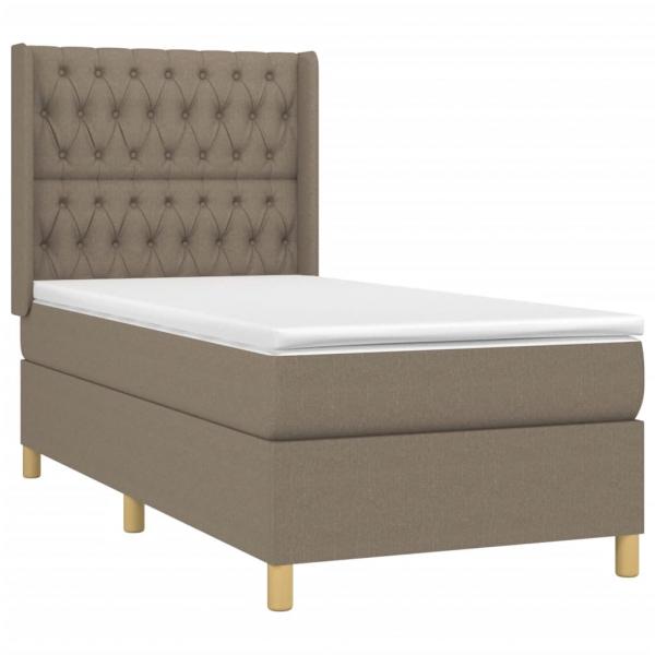 Boxspringbett mit Matratze Taupe 100x200 cm Stoff