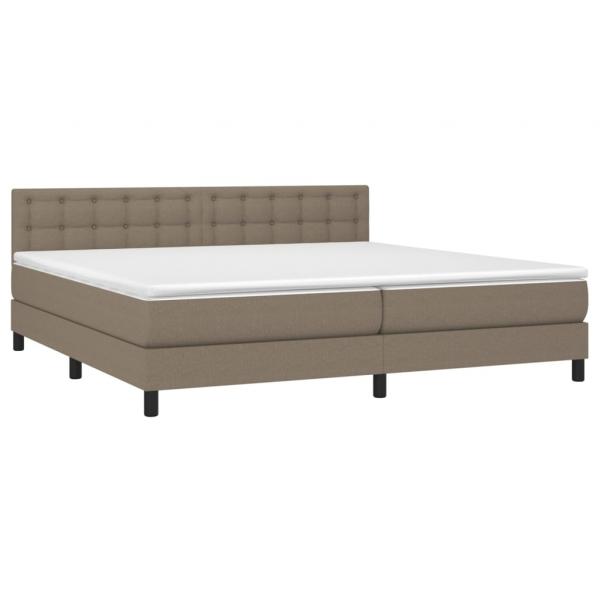 Boxspringbett mit Matratze & LED Taupe 200x200 cm Stoff