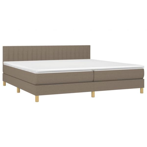 Boxspringbett mit Matratze & LED Taupe 200x200 cm Stoff