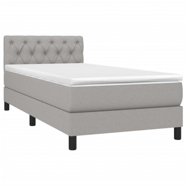 Boxspringbett mit Matratze Hellgrau 80x200 cm Stoff