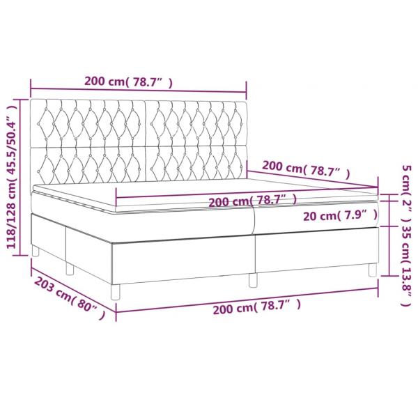 Boxspringbett mit Matratze Taupe 200x200 cm Stoff