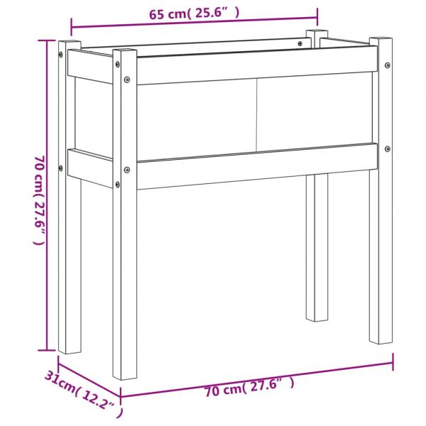 Pflanzkübel mit Beinen 70x31x70 cm Kiefernholz Imprägniert