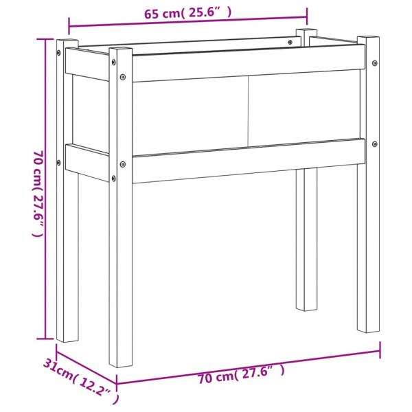 Pflanzkübel 2 Stk. mit Beinen Massivholz Kiefer