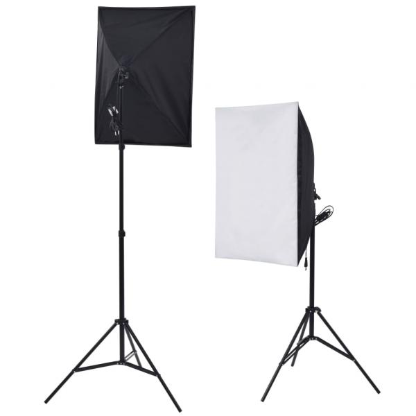 Fotostudio-Set Softbox-Lampen, Schirm, Hintergrund, Reflektor