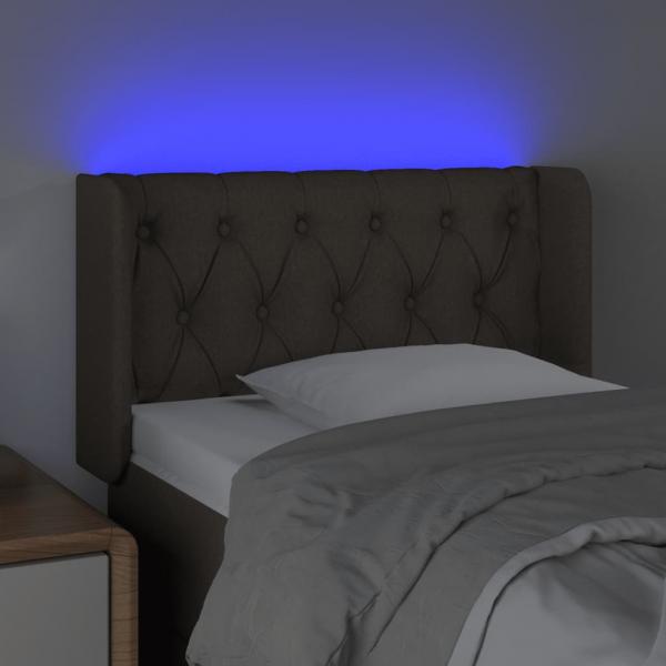 LED Kopfteil Taupe 83x16x78/88 cm Stoff