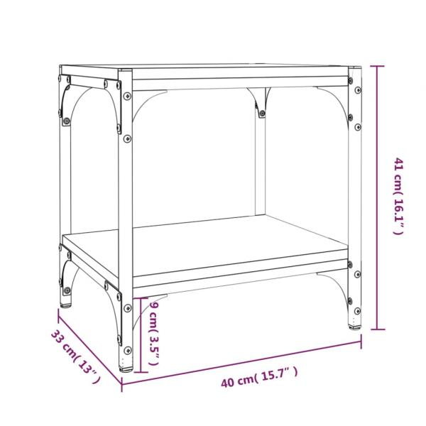 TV-Schrank Schwarz 40x33x41 cm Holzwerkstoff und Stahl