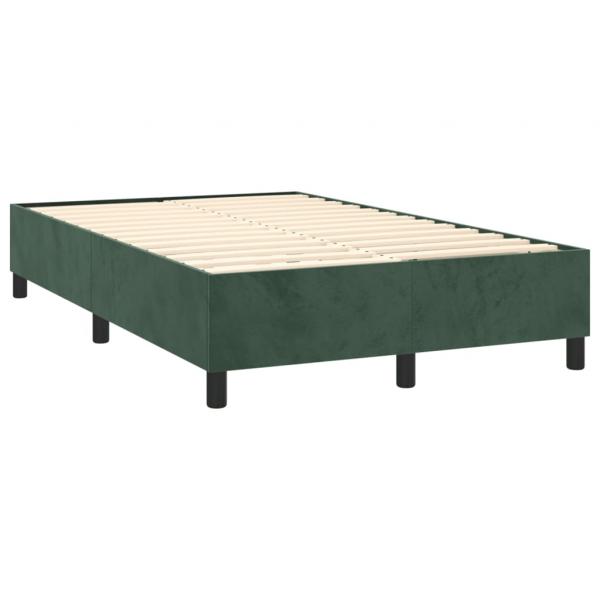 Boxspringbett mit Matratze Dunkelgrün 140x190 cm Samt