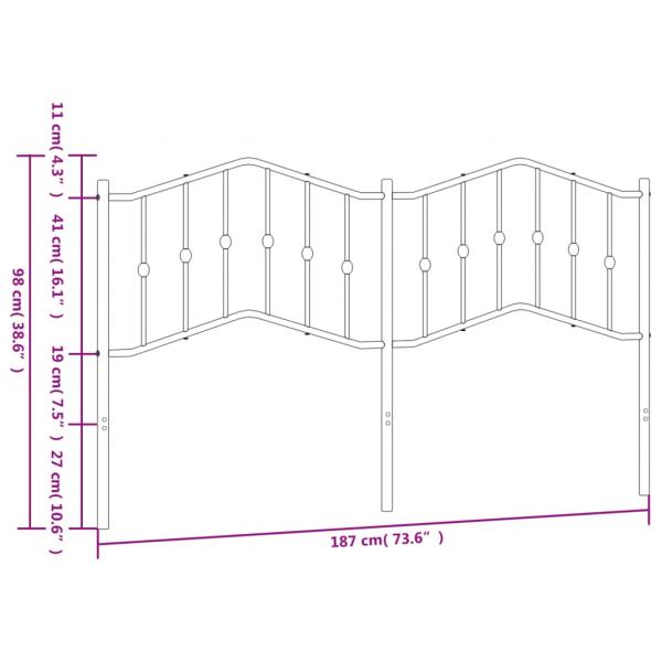 Kopfteil Metall Schwarz 180 cm