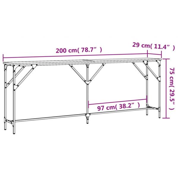 Konsolentisch Schwarz 200x29x75 cm Holzwerkstoff