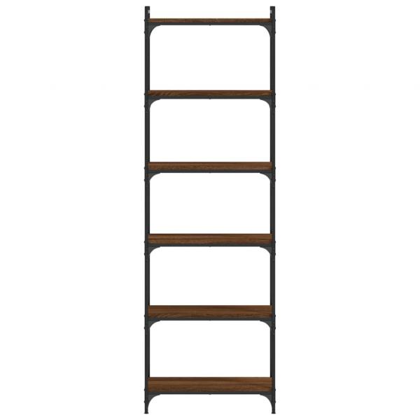 Bücherregal 6 Böden Braun Eiche-Optik 60x30x188cm Holzwerkstoff