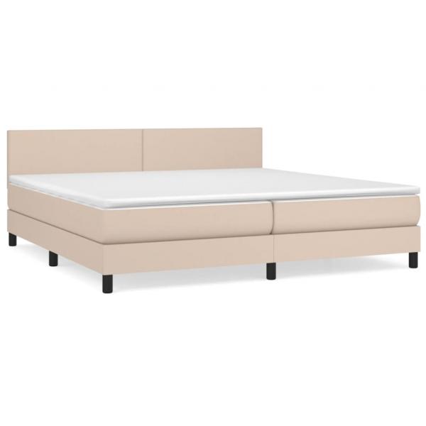 Boxspringbett Matratze Cappuccino-Braun 200x200cm Kunstleder