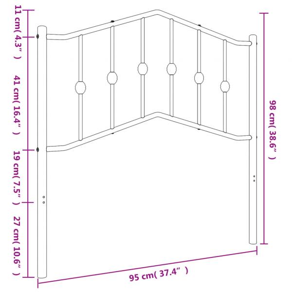 Kopfteil Metall Schwarz 90 cm