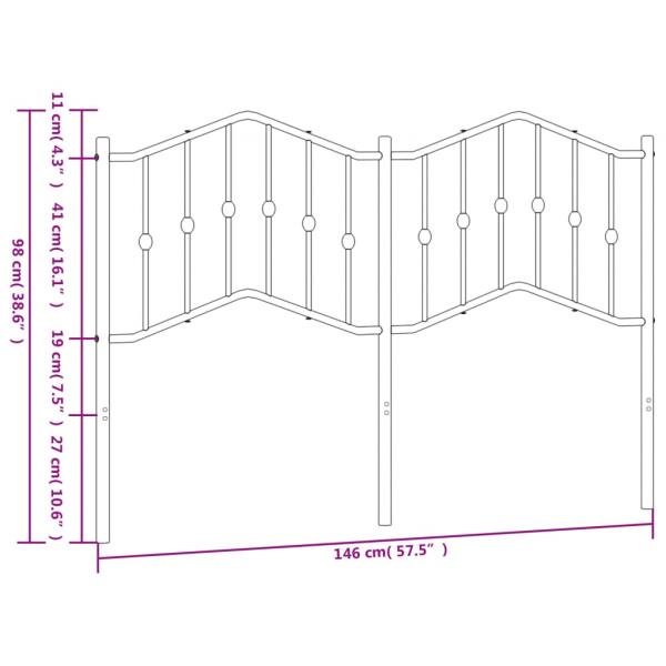 Kopfteil Metall Schwarz 140 cm