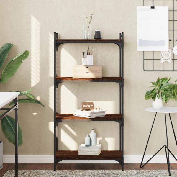 ARDEBO.de - Bücherregal 4 Böden Braun Eiche-Optik 60x30x120cm Holzwerkstoff