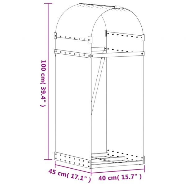 Kaminholzunterstand Hellbraun 40x45x100 cm Verzinkter Stahl