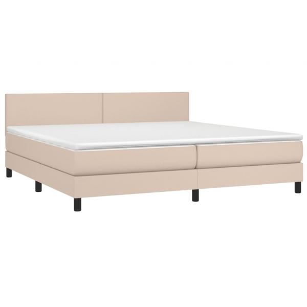 Boxspringbett mit Matratze & LED Cappuccino-Braun 200x200cm