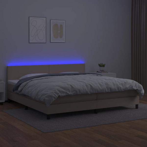 Boxspringbett mit Matratze & LED Cappuccino-Braun 200x200cm