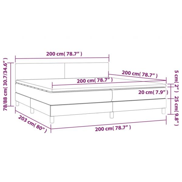 Boxspringbett mit Matratze & LED Cappuccino-Braun 200x200cm