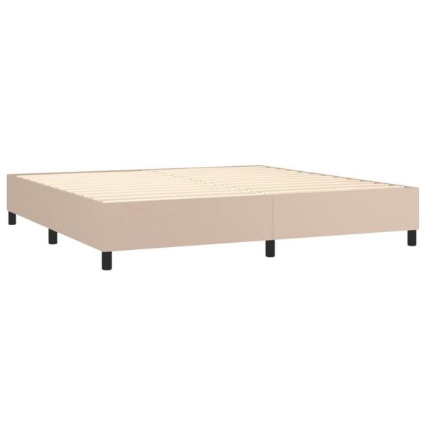 Boxspringbett mit Matratze & LED Cappuccino-Braun 200x200cm