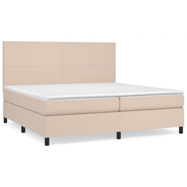 Boxspringbett Matratze Cappuccino-Braun 200x200cm Kunstleder