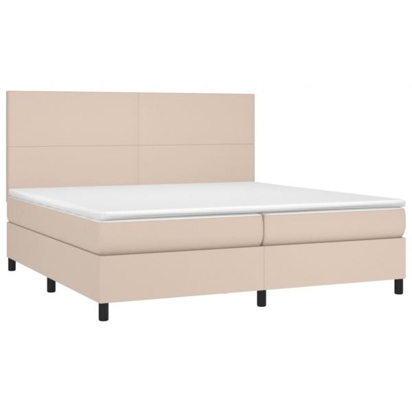 Boxspringbett Matratze Cappuccino-Braun 200x200cm Kunstleder