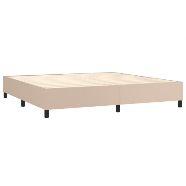 Boxspringbett Matratze Cappuccino-Braun 200x200cm Kunstleder