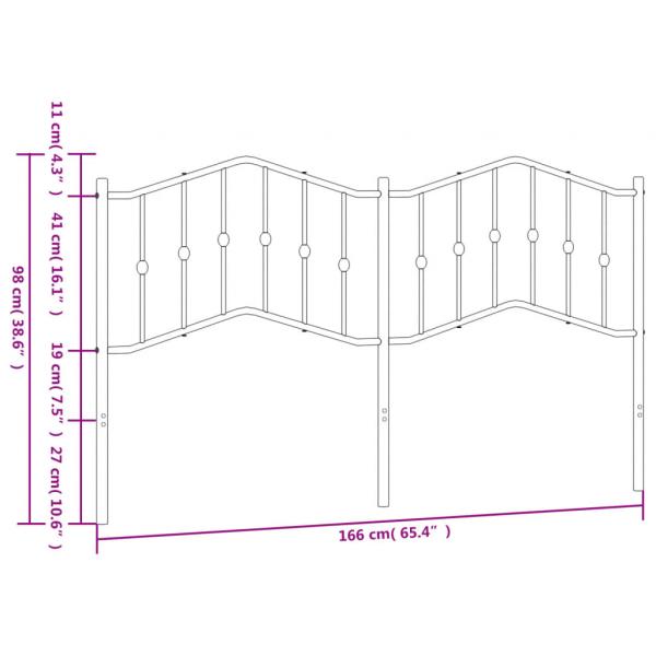 Kopfteil Metall Schwarz 160 cm