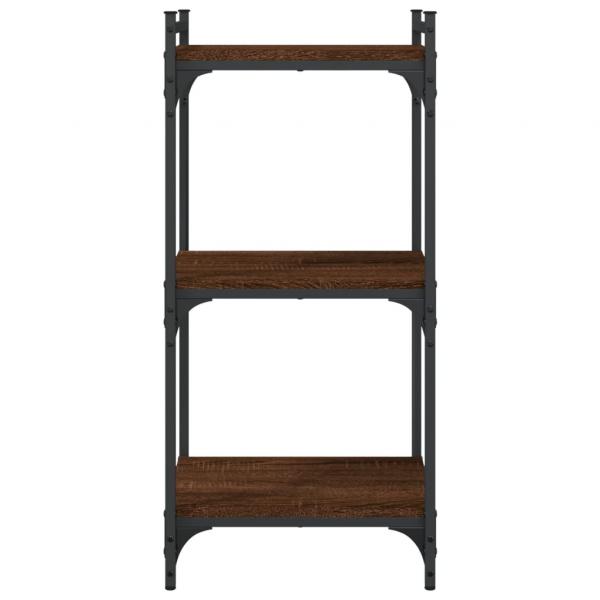 Bücherregal 3 Böden Braun Eichen-Optik 40x30x86cm Holzwerkstoff