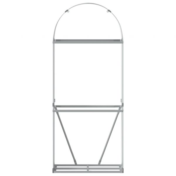 Kaminholzunterstand Hellgrau 80x45x190 cm Verzinkter Stahl